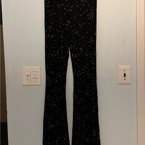 Black Starry Flared Pants